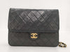 CHANEL Lambskin Matelasse 22 S Flap S Chain Push Lock Gold Hardware Black Shoulder Bag