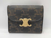 CELINE 10D78 2CQH 04LU Triomphe Small Flap Wallet in Brown Leather with Box and Dust Bag