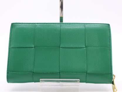 BOTTEGA VENETA Intrecciato 649607 Intrecciato Intrecciato Zip-Around Wallet in Racing Green with Dust Bag