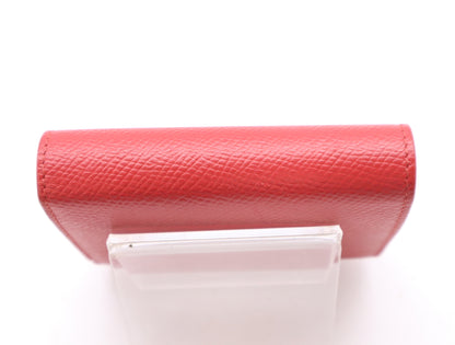 CELINE Leather Trifold Wallet, Small, Red, with Dust Bag