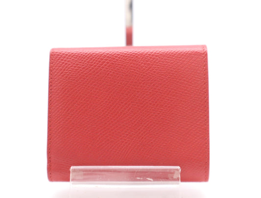 CELINE Leather Trifold Wallet, Small, Red, with Dust Bag