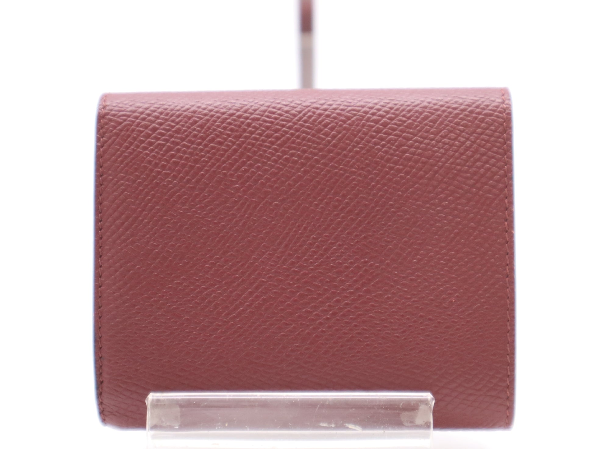 CELINE Leather Small Trifold Wallet Bordeaux S-IE-4116 Wallet