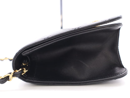 CHANEL Lambskin Matelasse 24 Shoulder Bag with Full Flap, S-Chain, Push Lock, GD Hardware, Black, Seal, Card Included, 5171978, Box and Dust Bag Included