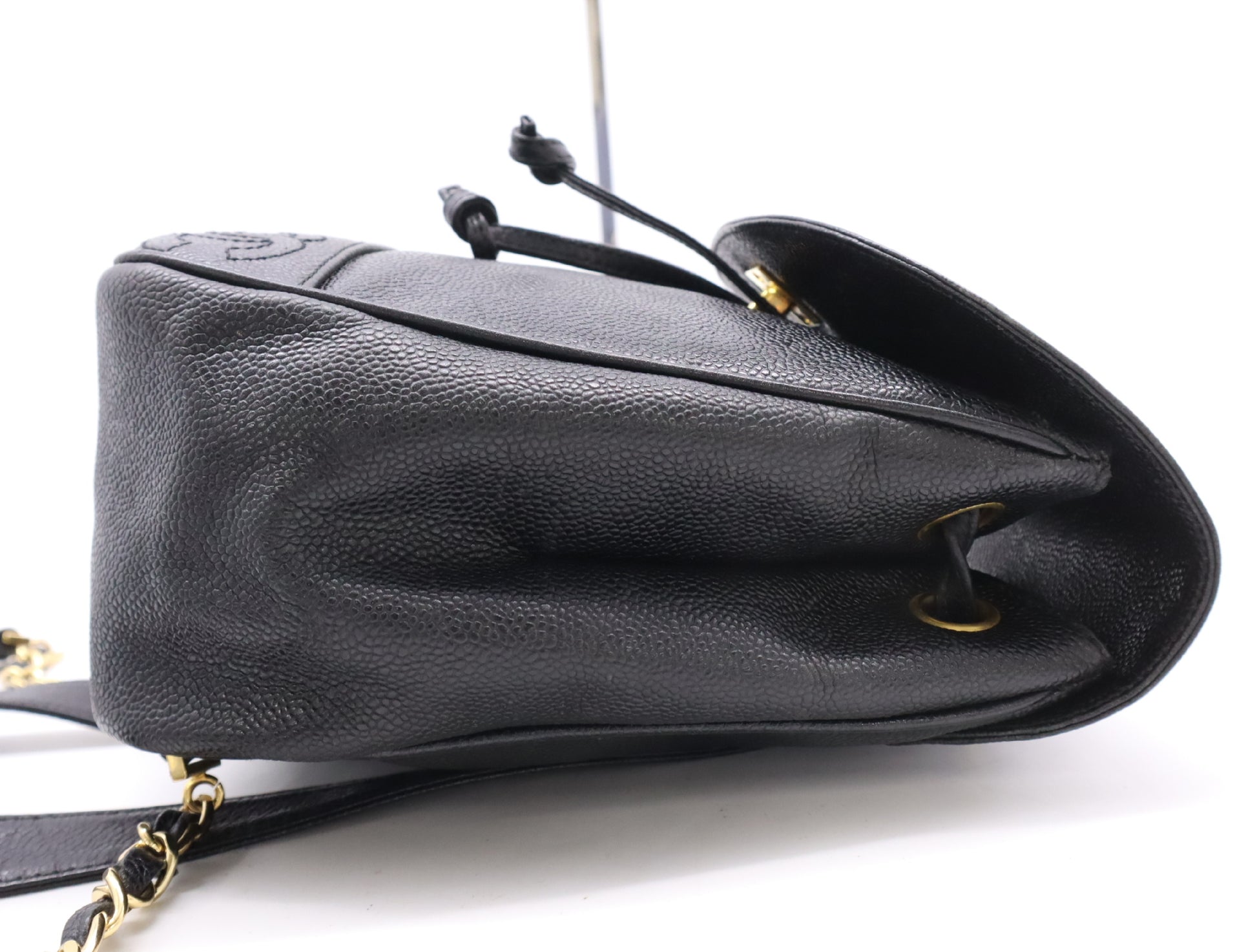 CHANEL Triple Coco Caviar Backpack with Turn Lock and Black Seal, GD Hardware, 4104306