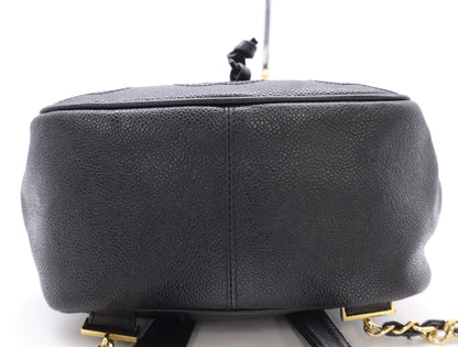 CHANEL Triple Coco Caviar Backpack with Turn Lock and Black Seal, GD Hardware, 4104306