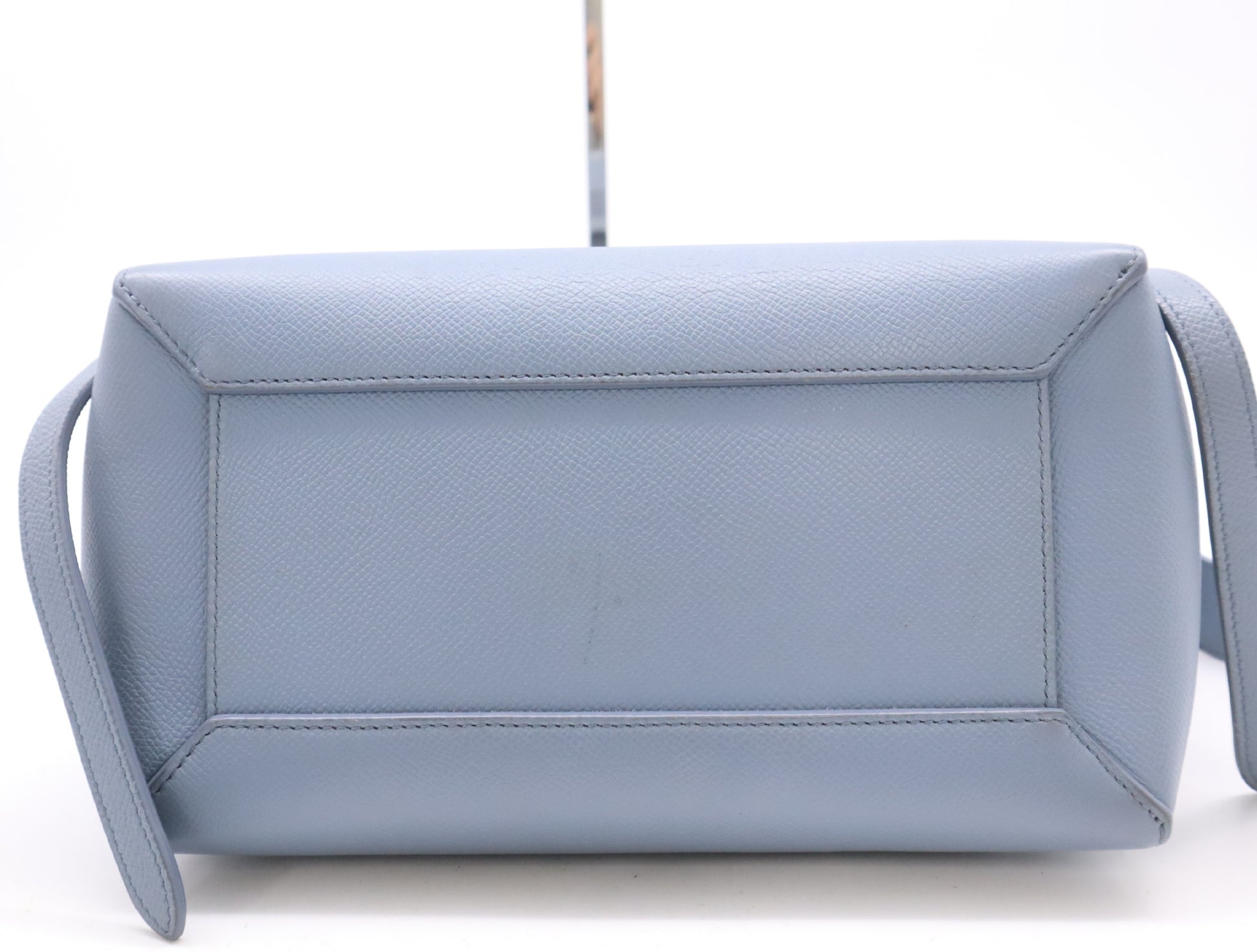 CELINE Leather Belt Bag Nano 2-Way Bag Blue Gray Handbag
