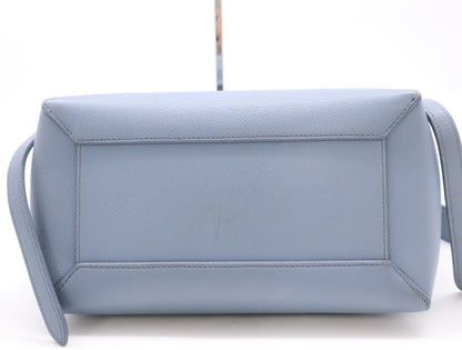 CELINE Leather Belt Bag Nano 2-Way Bag Blue Gray Handbag