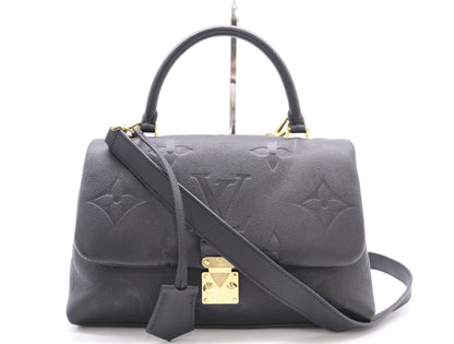 LOUIS VUITTON Monogram Empreinte M46041 Monogram Empreinte Madeleine MM Noir Shoulder Bag RFID Verified No Serial Tag