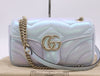 GUCCI 443497 GG Marmont Chain Shoulder Bag with Dust Bag, Blue Aurora