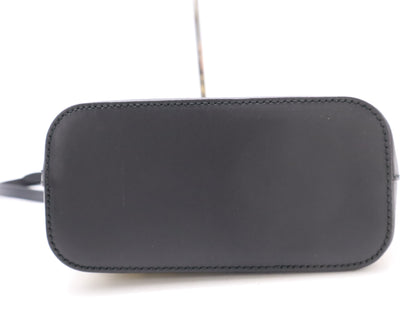 GUCCI 51189 Leather Shoulder Bag with GUCCY Logo, Black and Gold, Shoulder Strap and Dust Bag Included