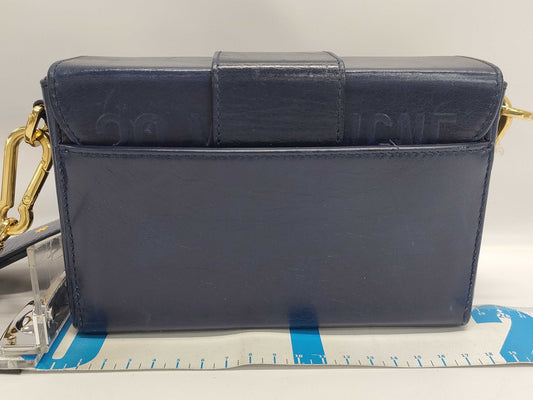 Dior Leather Montaigne 30 Navy Shoulder Bag with GD Hardware