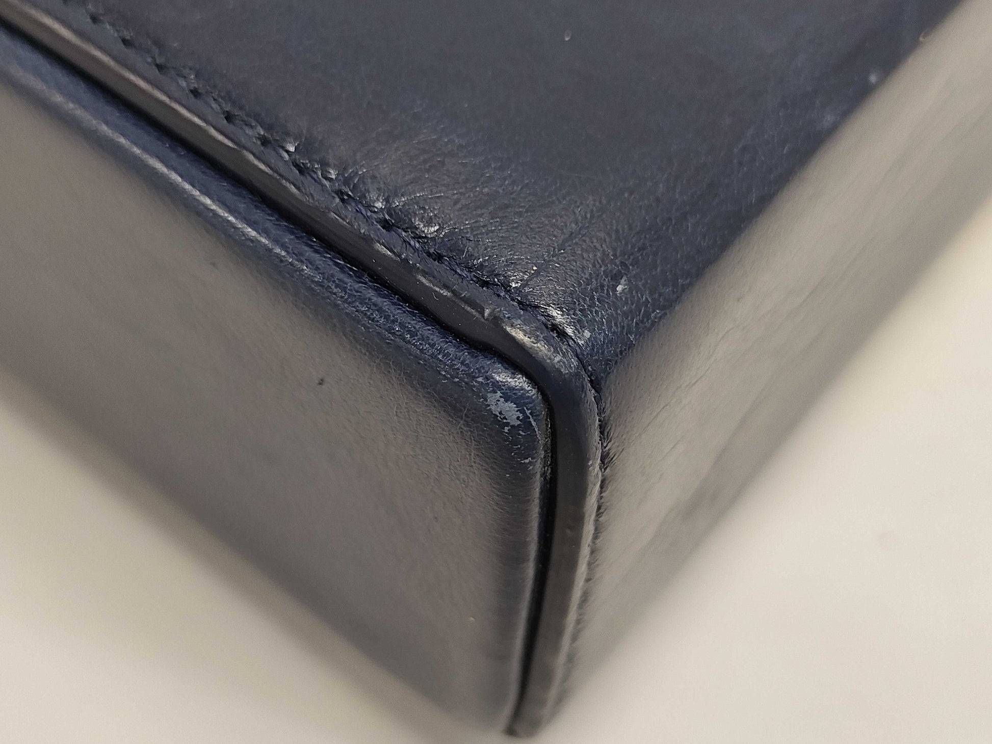 Dior Leather Montaigne 30 Navy Shoulder Bag with GD Hardware