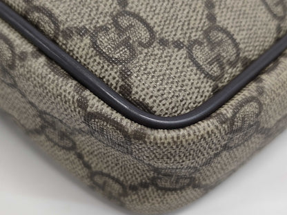 GUCCI 201447 GG Supreme Beige Brown Shoulder Bag