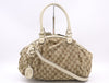 GUCCI GG Canvas 2-Way Handbag with Keychain and Shoulder Strap