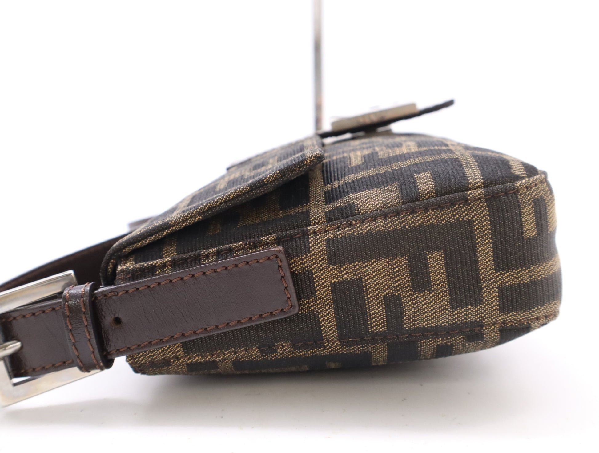 FENDI Zucca pattern canvas and leather Zucca Mamma handbag, brown