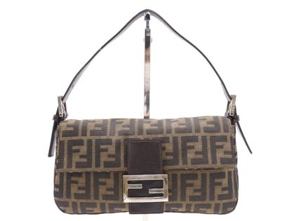 FENDI Zucca pattern canvas and leather Zucca Mamma handbag, brown