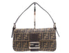 FENDI Zucca pattern canvas and leather Zucca Mamma handbag, brown