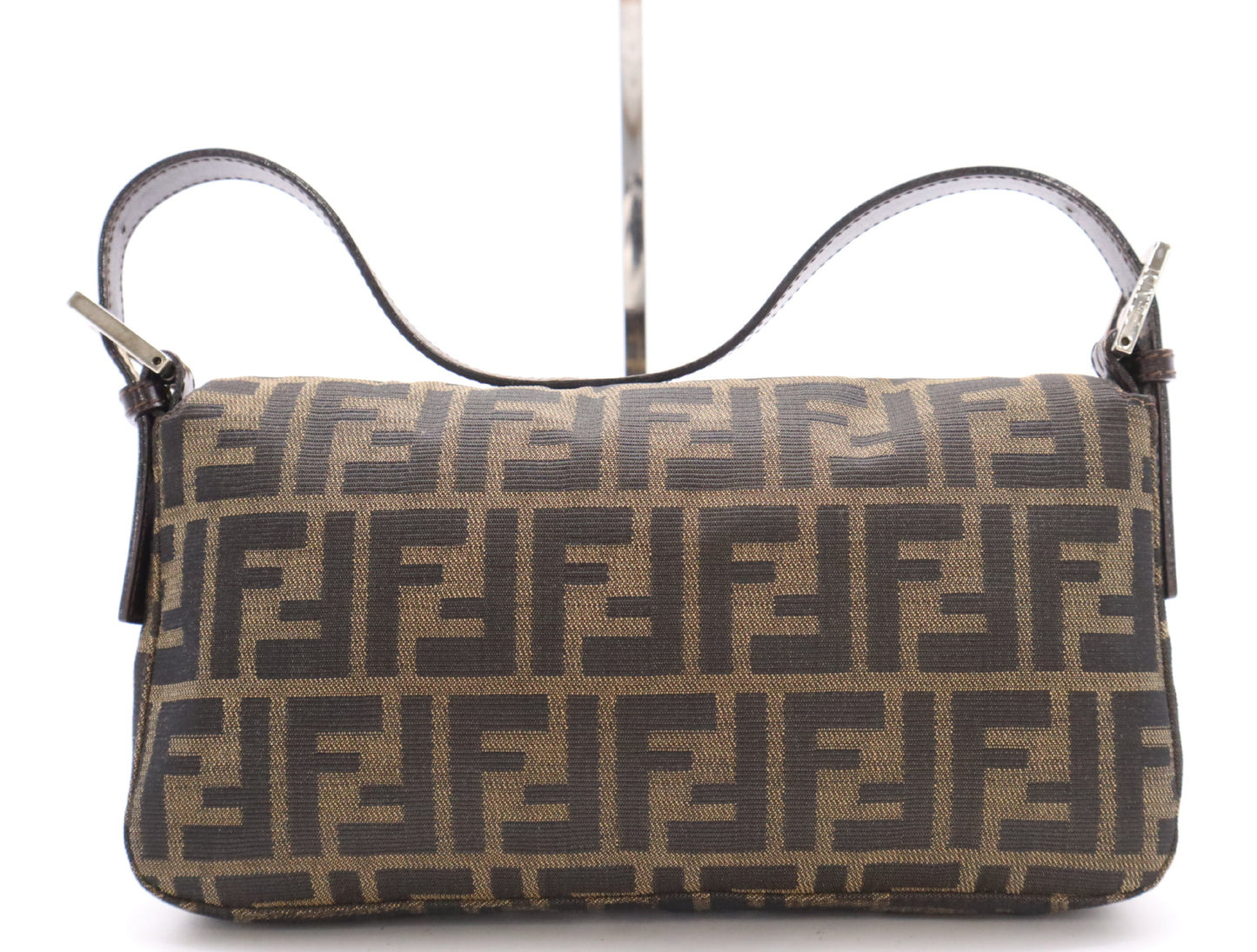 FENDI Zucca pattern canvas and leather Zucca Mamma handbag, brown