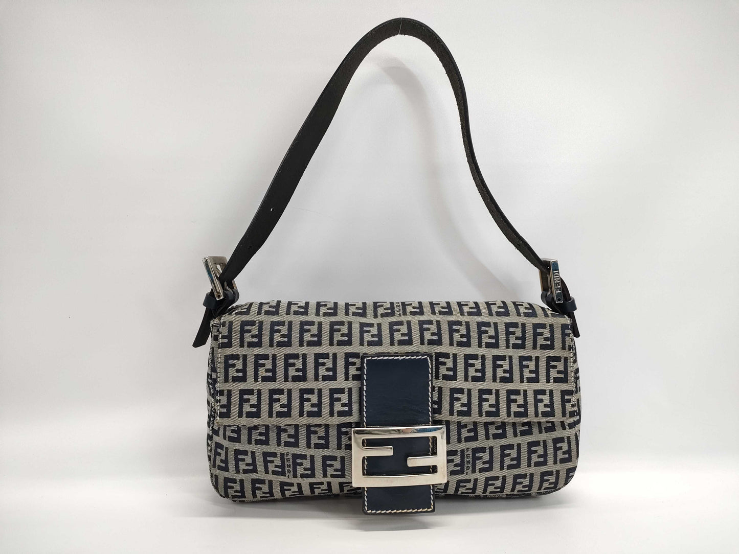 FENDI Canvas x Leather Zucca Mamma Handbag Zucchino Handbag