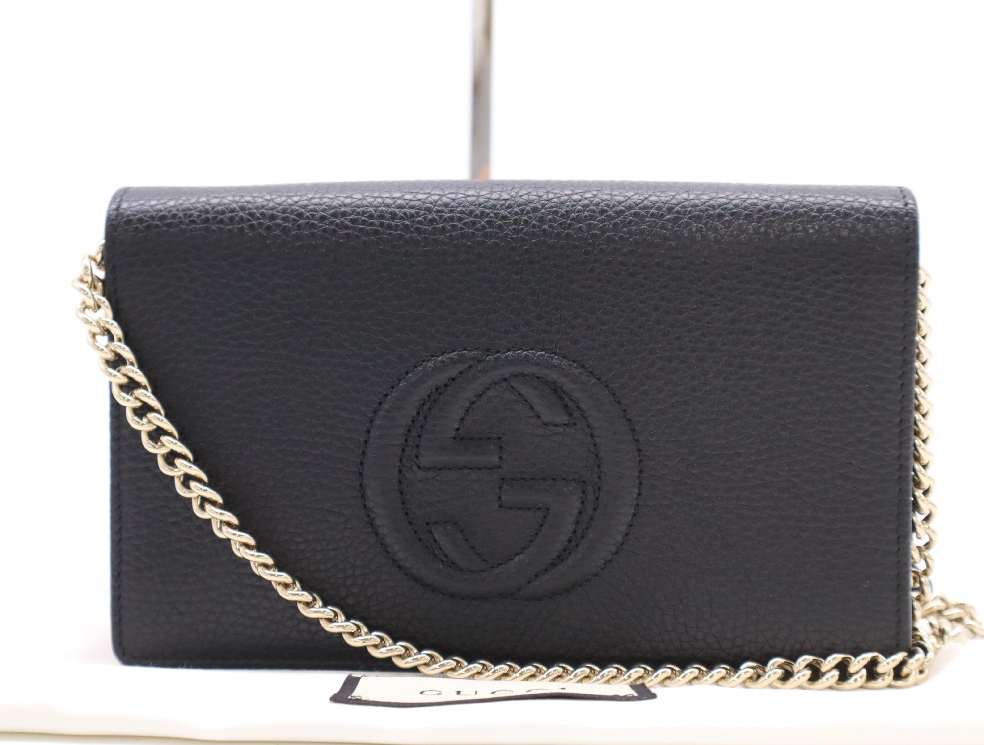 GUCCI 598211 Leather Shoulder Bag Soho Chain Bag Chain Wallet with Dust Bag