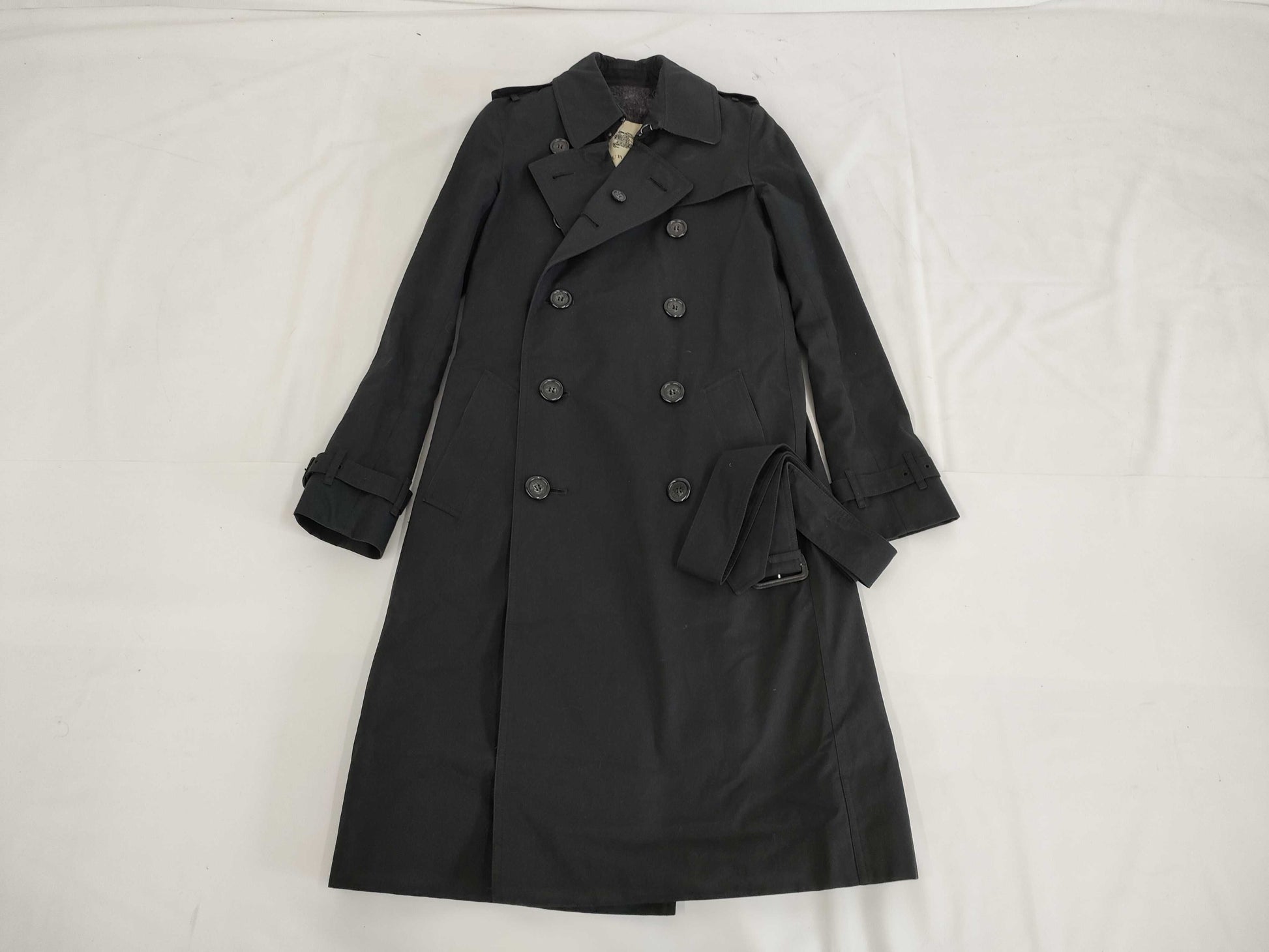 BURBERRY Trench Coat with Garment Liner and Belt, Burberry Japan Tag, Color: Black, Size: UK6, Regular Slim Fit