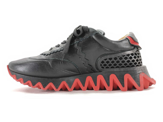Christian Louboutin Ruby Shark Sneakers, Size 40 1/2, Men's, Black and Red.