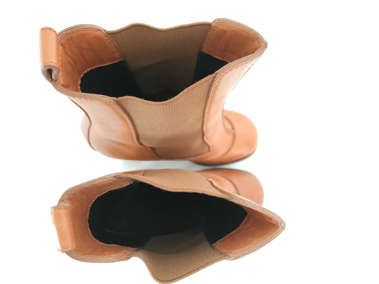 CELINE Boots, Side Gore, Mid Chunky Heel, Size 36, Camel, Other Shoes