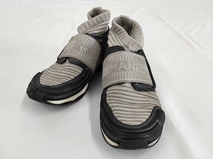 CHANEL Size 36 Sock Sneakers Made in Italy Women's Gray CHANEL Sneakers