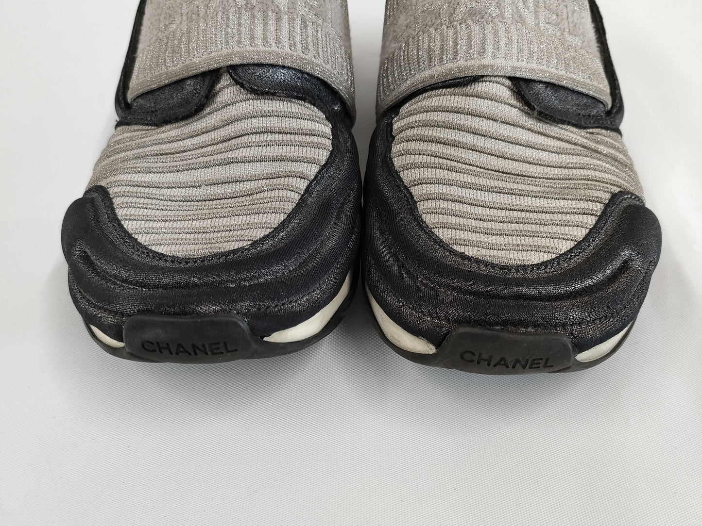 CHANEL Size 36 Sock Sneakers Made in Italy Women's Gray CHANEL Sneakers