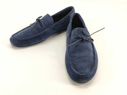  COACH Q3134 Men's Suede Boat Shoes, Size 27cm, Blue, with Storage Box. Brand Name: COACH Loafers.
