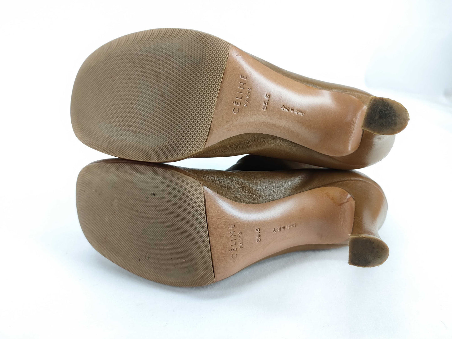 CELINE Glove Bootie Boots, Nappa 35.5, Phoebe Period, Camel, with Zipper, Other Shoes