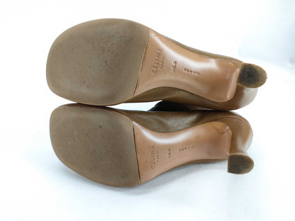 CELINE Glove Bootie Boots, Nappa 35.5, Phoebe Period, Camel, with Zipper, Other Shoes