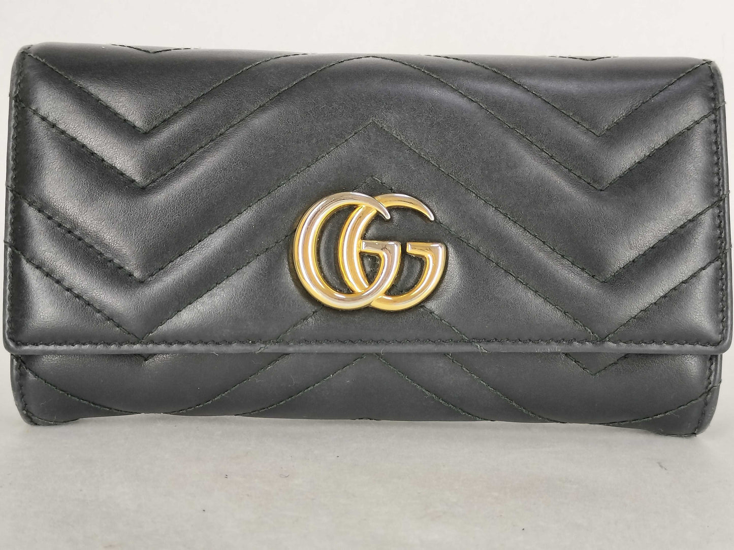 GUCCI GUCCI GG Marmont Long Wallet Black Wallet