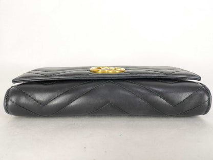 GUCCI GUCCI GG Marmont Long Wallet Black Wallet