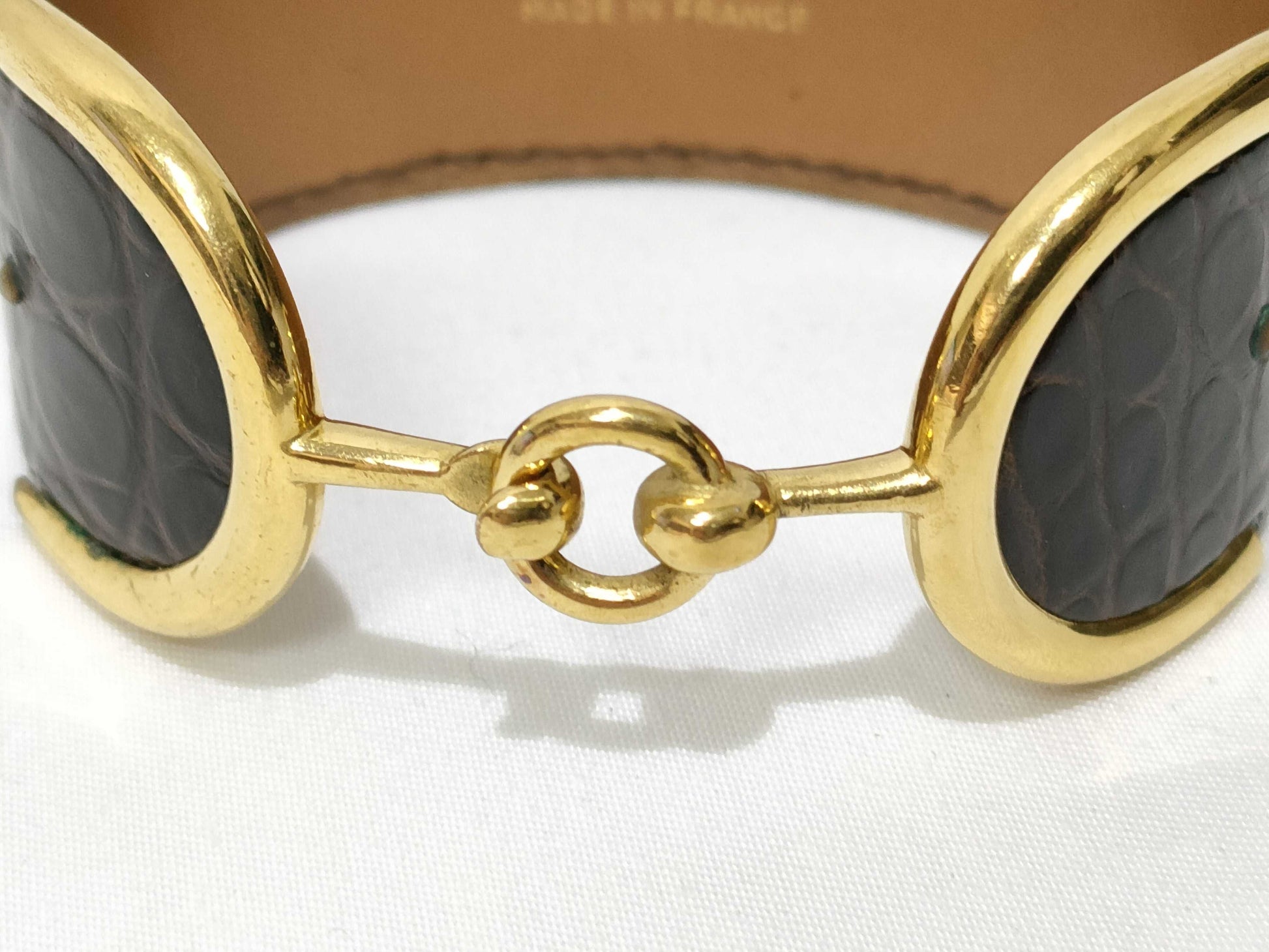 HERMES Hermès Crocodile Bangle Horsebit Bracelet/Bangle