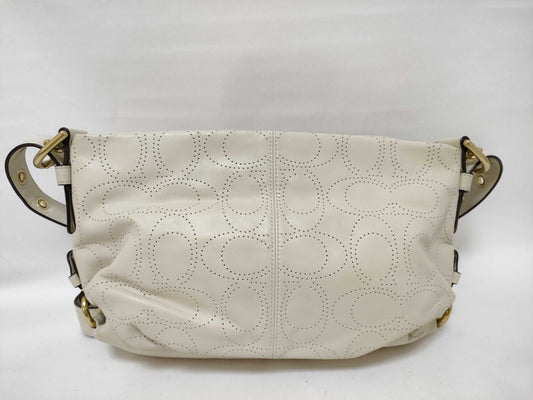 COACH Signature Coach Bag White Shoulder Bag