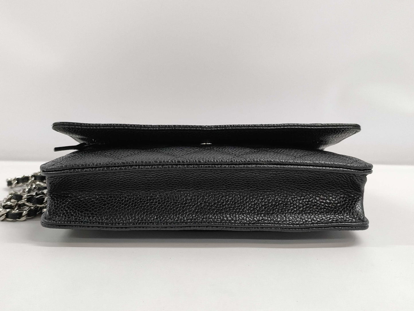 CHANEL CHANEL Chain Wallet Black Caviar Leather with Silver Hardware 21031111 Shoulder Bag