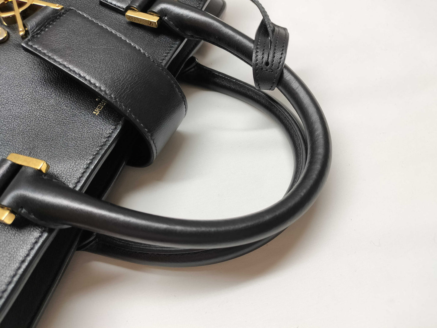 SAINT LAURENT Cabas 2-way Shoulder Bag 357395 Black with Gold Hardware Leather Shoulder Bag