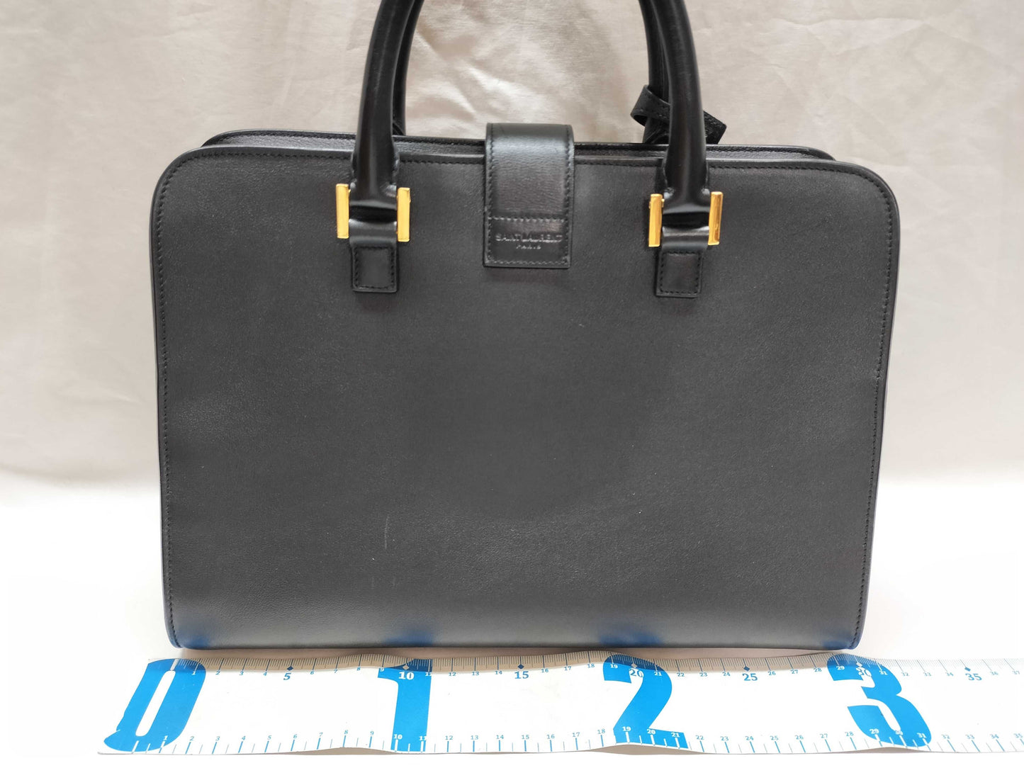 SAINT LAURENT Cabas 2-way Shoulder Bag 357395 Black with Gold Hardware Leather Shoulder Bag