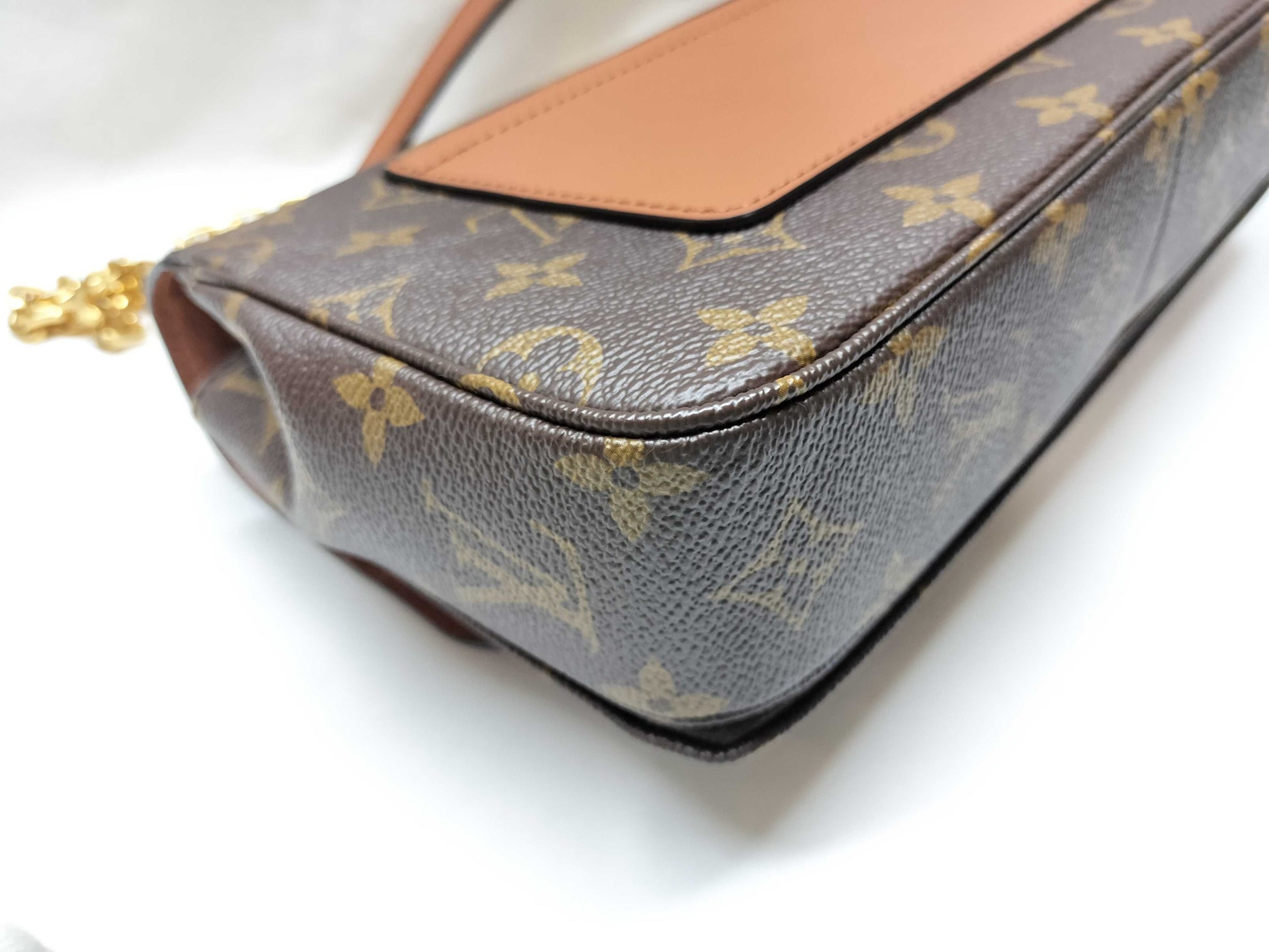 LOUIS VUITTON Marceau Chain Shoulder Bag Monogram M46127 Brown Gold Hardware PVC RFID Shoulder Bag