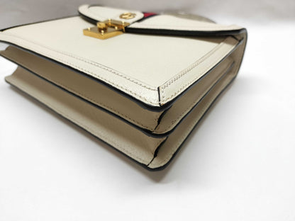 GUCCI Ophidia 2-way Shoulder Bag, Sherry Line, White, Navy, Red, Gold Hardware, Leather, 520981 Shoulder Bag