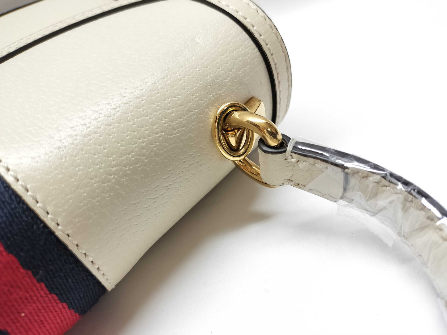 GUCCI Ophidia 2-way Shoulder Bag, Sherry Line, White, Navy, Red, Gold Hardware, Leather, 520981 Shoulder Bag