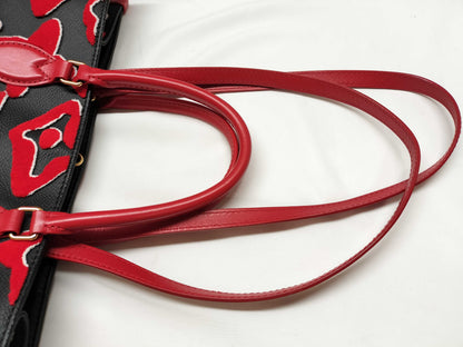 LOUIS VUITTON On the Go GM LV×UF 2-way Tote Bag in Black, Red, and Gold Hardware, Canvas and Taffeta, FM4240 Shoulder Bag