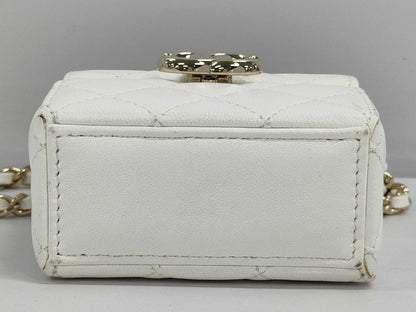 CHANEL CHANEL AirPods Case AP2657 White with Gold Hardware and Leather 32119353 Other Accessories