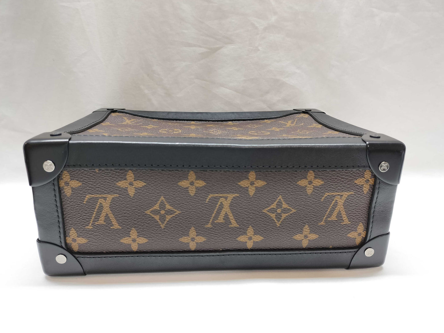 LOUIS VUITTON Monogram Soft Trunk Shoulder Bag M44478 Brown/Black Canvas with Black Hardware RFID Tags