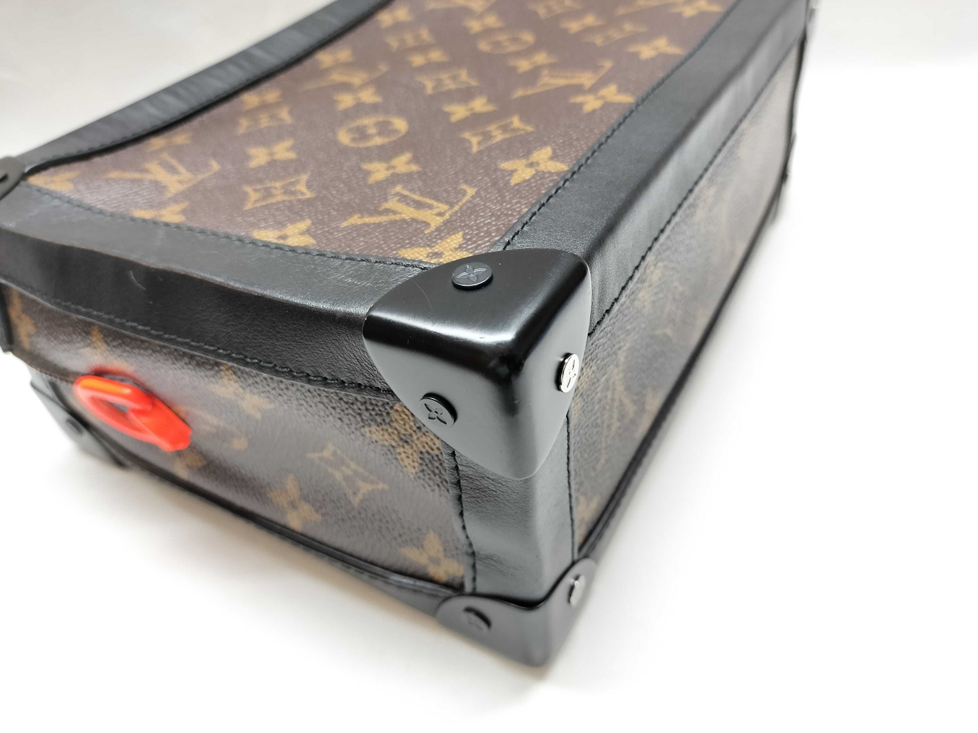 LOUIS VUITTON Monogram Soft Trunk Shoulder Bag M44478 Brown/Black Canvas with Black Hardware RFID Tags