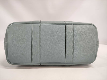 HERMES Garden Party TPM Handbag, Blue Run, Silver Hardware, Negonda, □M Engraved, Handbag
