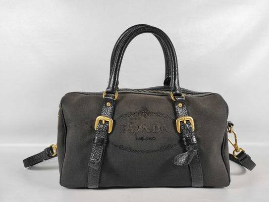 PRADA Prada Logo Jacquard 2-Way Shoulder Bag/Handbag
