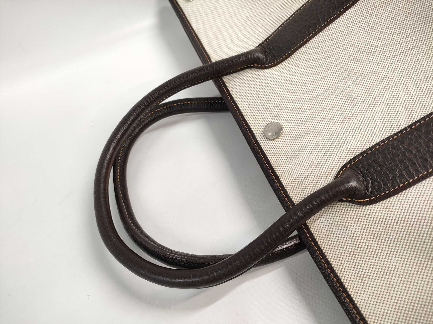 HERMES Garden Party Toile H Maroon Tote Bag