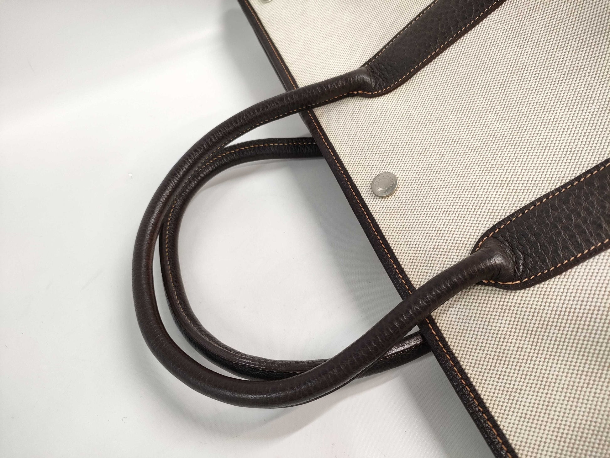 HERMES Garden Party Toile H Maroon Tote Bag